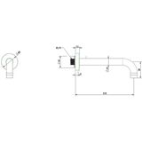 Best-design chrome 90 muuruitloop met rozet 1/2"x 21 cm chroom