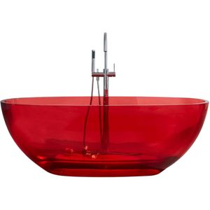 Best Design Color Transpa-Red vrijstaand bad 170x78 transparant rood