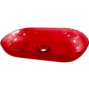 Waskom Best Design - Opbouw - Rood - Resin - Ovaal