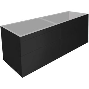 Onderkast best design beauty greeploos 120 cm meubel onderkast 4 laden mat zwart