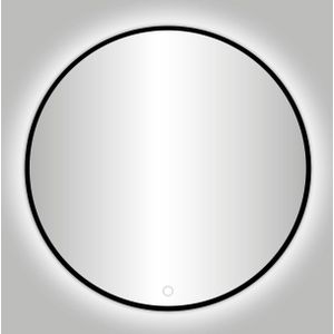 Badkamerspiegel Best Design Venetië Nero LED Verlichting 120 cm Rond Mat Zwart