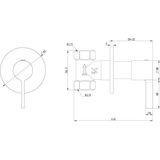 Stopkraan best design lino inbouw tbv bidetcloset chroom