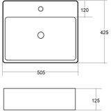 Wastafel best design flaago rechthoek 50 cm mat wit