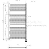 Elektrische badkamer 1200x600mm radiator best-design wit