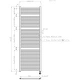 Elektrische badkamer 1800x600mm radiator best-design wit