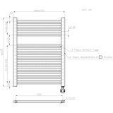 Elektrische badkamer radiator best-design mat zwart