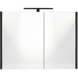 Spiegelkast best design happy black incl. Led verlichting 80x60 cm mat zwart