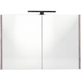 Spiegelkast best design happy grey incl. Led verlichting 100x60 cm grijs eiken