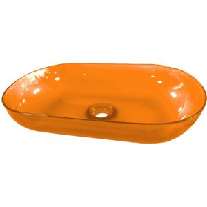Best-Design Opbouw-Waskom Color "Transpa-Orange" 54 x 34 x 12 cm