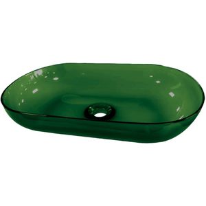 Waskom best design opbouw 54x34x12 cm resin transparant emerald groen