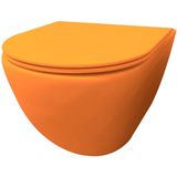 Wandcloset Best Design Morrano Rimfree Blinde Bevestiging incl Zitting Mat Oranje