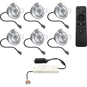 Complete Veranda set 6x3W Dimbare LED Inbouwspots Sienna 2700K IP44 12 Volt