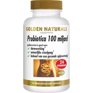 Golden Naturals Probiotica 100 miljard (45 capsules)