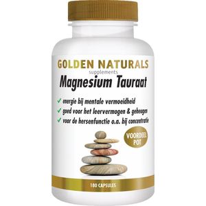 Golden Naturals - Magnesium Tauraat - Supplement - 60 Capsules
