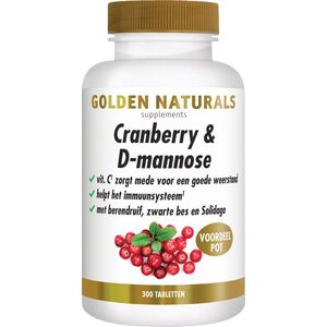 Golden Naturals Cranberry & D-mannose  300veganistische tabletten