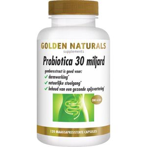 Golden Naturals Probiotica 30 miljard  120veganistische maagsapresistente capsules