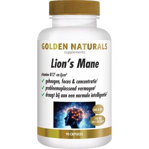 Golden Naturals - Lion’s Mane - 90 Veganistische Capsules - 750 mg