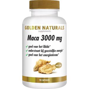 Golden Naturals - Maca 3000mg - Supplement - Veganistische Capsules - 90 Stuks