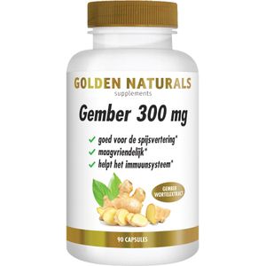 Golden Naturals Gember 300mg (90 veganistische capsules)