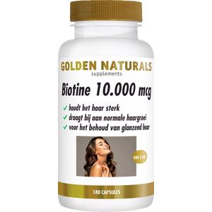 Golden Naturals - Biotine 10.000 mcg - Veganistische Capsules - 180 stuks