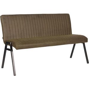 LABEL51 Eetkamerbank Matz - Army green - Microfiber - 145 cm: Comfortabele en trendy eetkamerbank met een speelse uitstraling