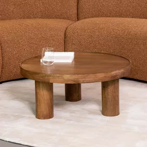 Ronde salontafelset Andrew van mangohout, 2-delig
