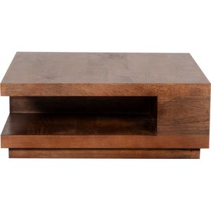 Vierkante salontafel bruin mangohout 80 cm