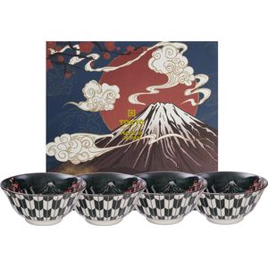 Tokyo Design Studio - Kabuki - Kommen Set - 4 stuks - 14,8x7cm 550ml