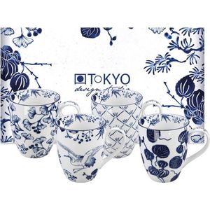 Tokyo Design Studio - Flora Japonica Mug Set 4pcs 8.5x10.2cm 380ml