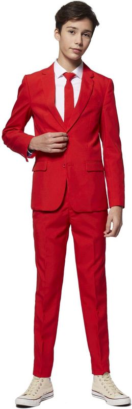 OppoSuits - Rood Pak - Jasje en Pantalon - Slim Fit - Kinderen