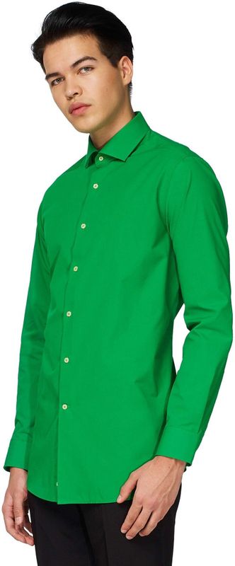 OppoSuits - Evergreen - Overhemd - Groen - Casual Effen Gekleurd