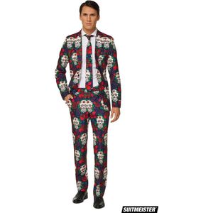 Suitmeister Day of the Dead - Heren Halloween Kostuum - Gekleurd - Horror - Maat XL