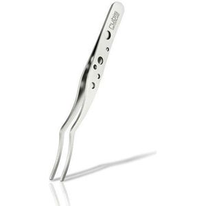 Curved eyelash tweezers