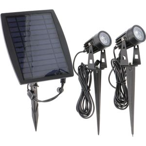LED's Light Solar Tuinspots met afneembaar zonnepaneel - 2 Tuin spotjes met sensor