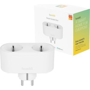 Hombli Smart Plug Duo met energiemeter | Max. 3680W | Wit