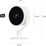 Hombli Slimme Binnencamera - 1080P Full HD - Bewegingsdetectie - Nachtzicht - Tweeweg audio - Werkt met Alexa, Google Assistent - Bediening via Hombli App - Wit