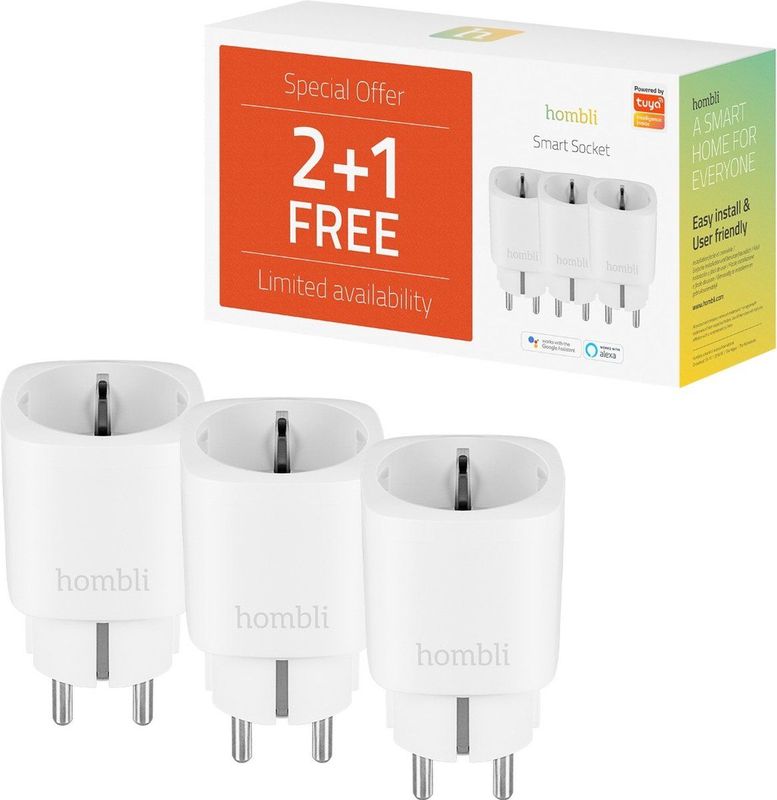 Hombli Slimme Stekker Wit 3-Pack
