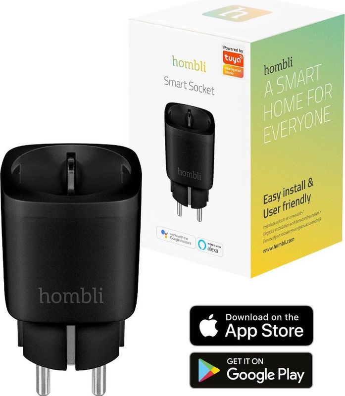 Hombli - Slimme Stekker - Zwart - 220V - WiFi - Timerfunctie - 1 stuks