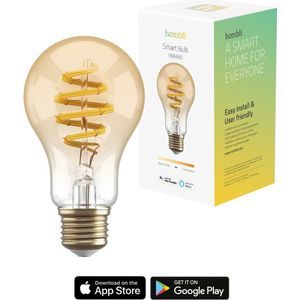 Hombli - Smart Filament Bulb A60 - Gloeilamp - Amberkleurig - 5.50 W - 300 lm - E27