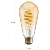 Hombli Smart Filament Bulb - E27 ST64 -Amber - Edison - Warm wit licht - Vintage look - Wifi - 1 Stuk