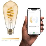Hombli Smart Filament Bulb - E27 ST64 -Amber - Edison - Warm wit licht - Vintage look - Wifi - 1 Stuk