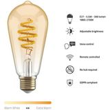 Hombli Smart Filament Bulb - E27 ST64 -Amber - Edison - Warm wit licht - Vintage look - Wifi - 1 Stuk