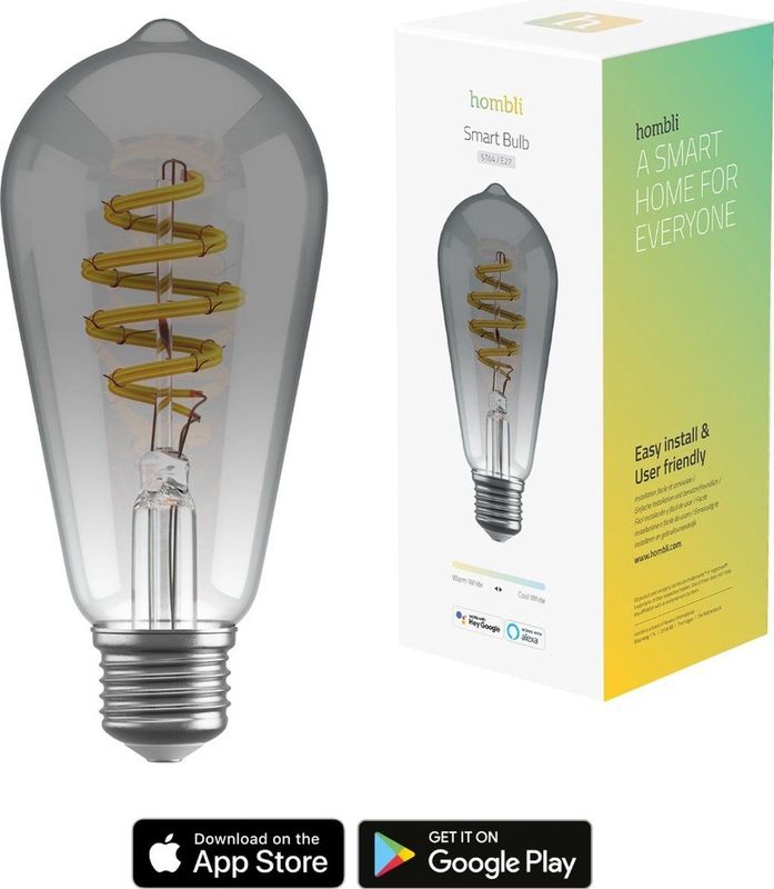 Hombli - Smart Filament Bulb ST64 CCT - E27 - Rookkleur - 5.50 W - 180 lm