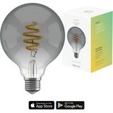 Hombli - Smart Filament Bulb - E27 G95 - Smokey - Globe - Warm Wit Licht - 1 Stuk