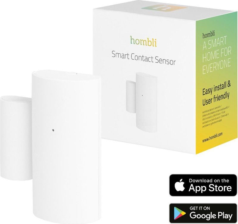 Hombli Smart Bluetooth Contact Sensor – Draadloze Deursensor en Raamsensor - Bluetooth - Wit