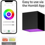 Hombli Muurlamp - Wandlamp binnen - Wandlamp buiten - LED Verlichting - Wandlamp badkamer - Aluminium - Zwart