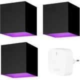 Hombli Muurlamp - Wandlamp binnen - Wandlamp buiten - LED Verlichting - Wandlamp badkamer - Aluminium - Zwart