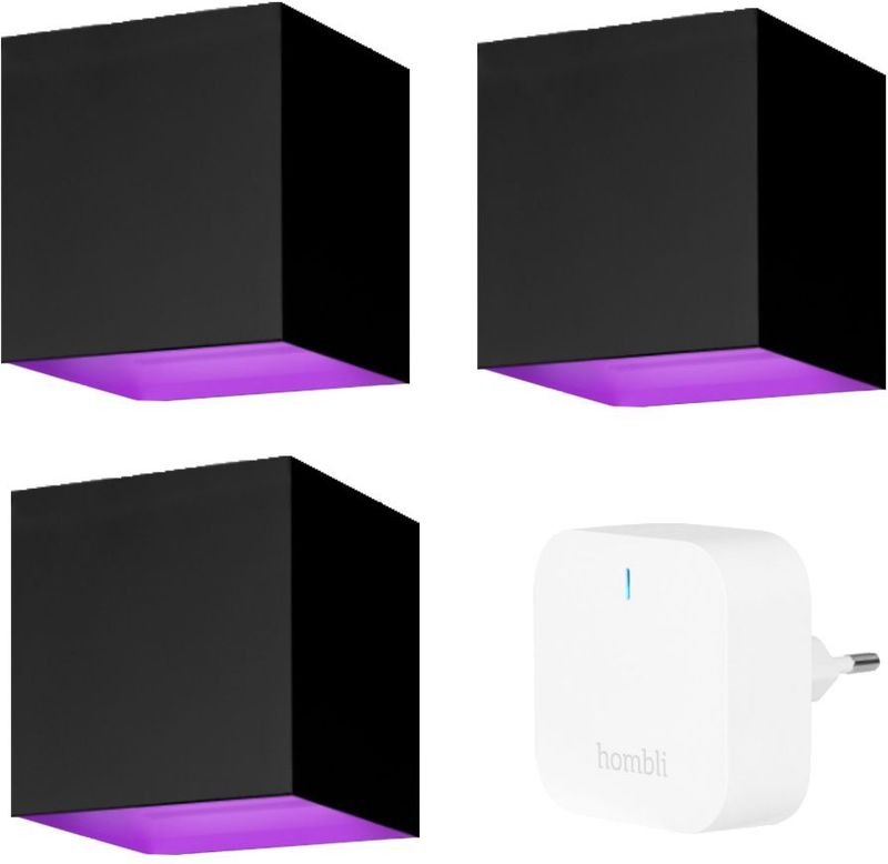 Hombli Muurlamp - Wandlamp binnen - Wandlamp buiten - LED Verlichting - Wandlamp badkamer - Aluminium - Zwart