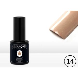 Awesome #14 Nude met heel fijne subtiele glitter Gelpolish - Gellak - Gel nagellak - UV & LED