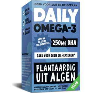 Daily Supplements - Omega-3 uit Algen - 250 mg DHA - 100% Plantaardig - 60 Softgels
